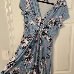 Seraphine Size 12 Blue Floral Maternity Dress